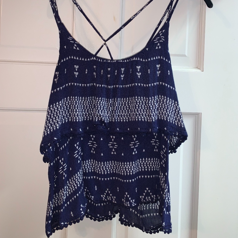 Blue aztec tank top
